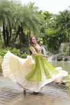 KA 5036 Kora Cotton Navaratri Special Mom Daughter Lehenga Choli Wholesale Shop In Surat